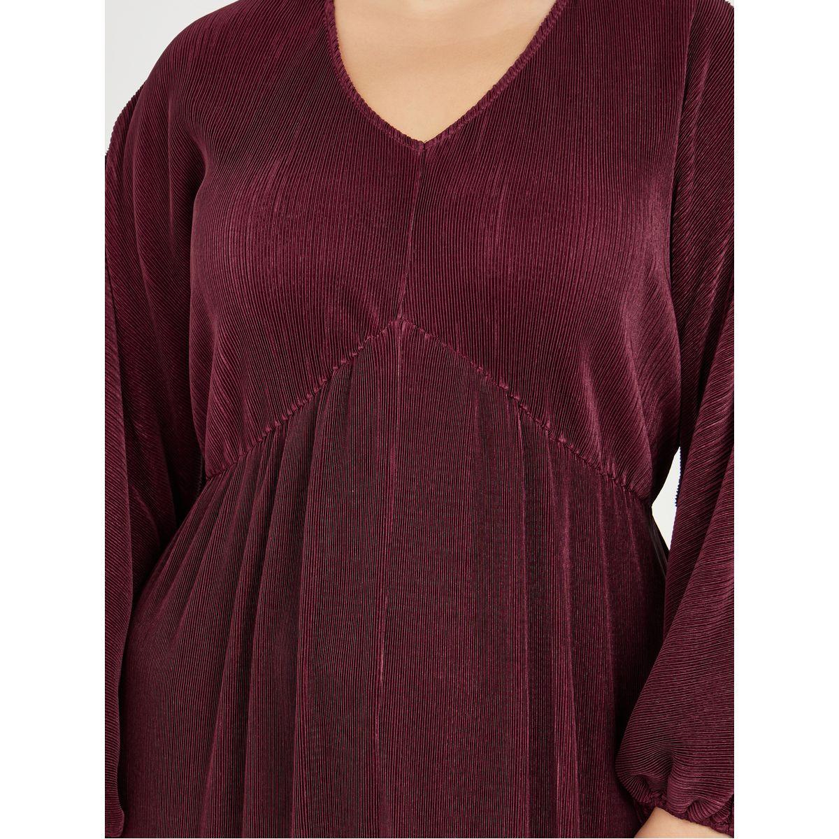 فستان بليسيه طويل بمقاس كبير مع اكمام فوليوم-women-clothing-dresses-image-3