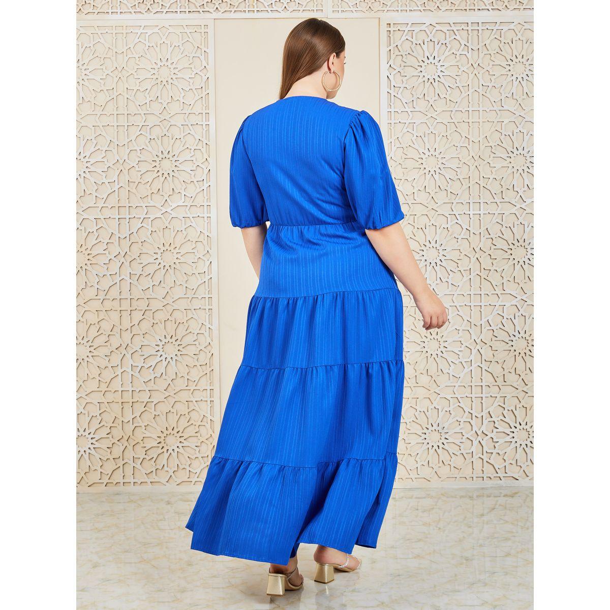 فستان طويل بمقاس كبير مع كسرات وأزرار-women-clothing-dresses-image-1