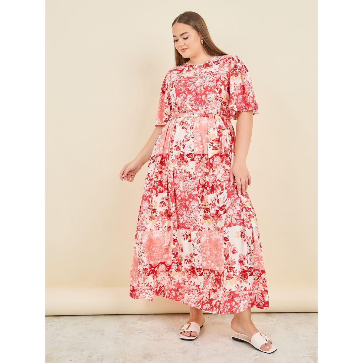 فستان طويل بمقاس كبير مع رباط خصر-women-clothing-dresses-image-1