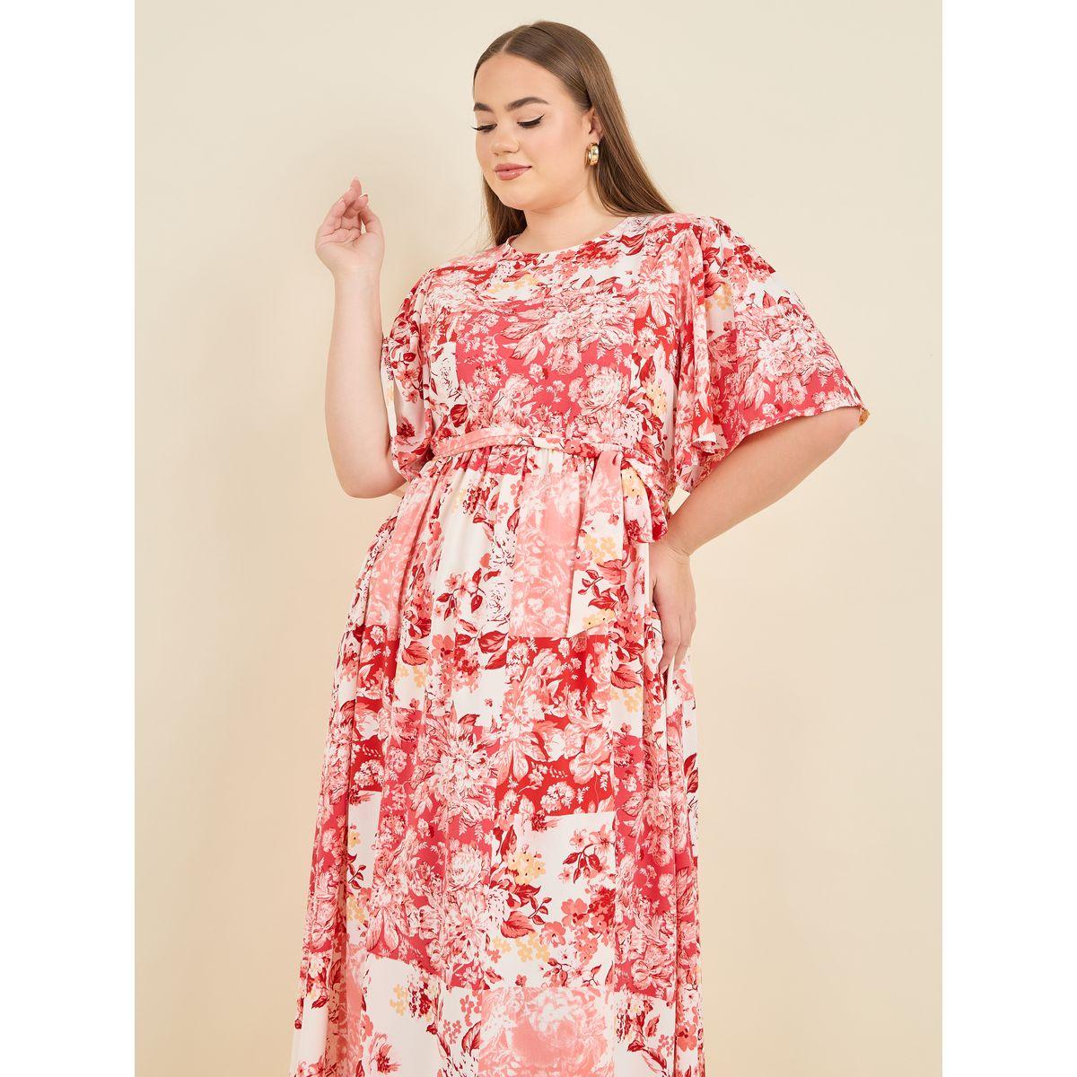 فستان طويل بمقاس كبير مع رباط خصر-women-clothing-dresses-image-2