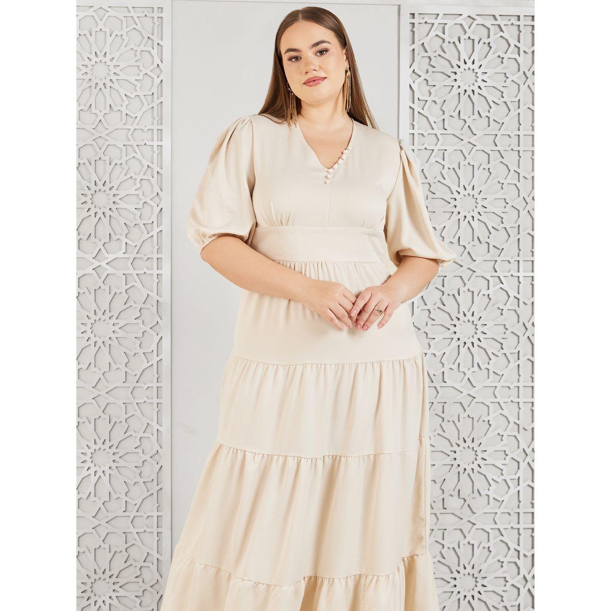 فستان طويل ساتان بمقاس كبير وكسرات-women-clothing-dresses-image-2