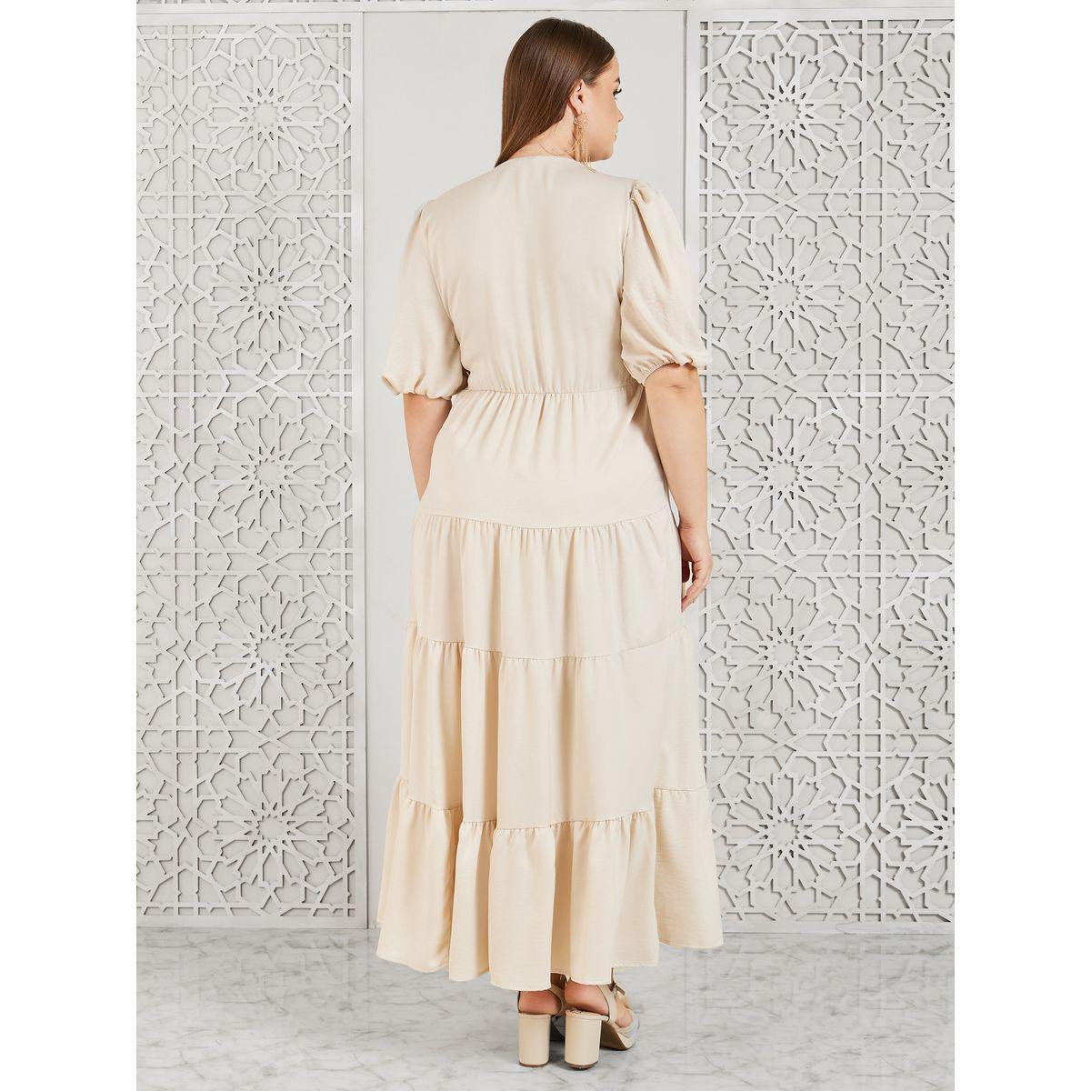 Styli Plus Satin Button Detail Tiered Maxi Dress-women-clothing-dresses-image-4