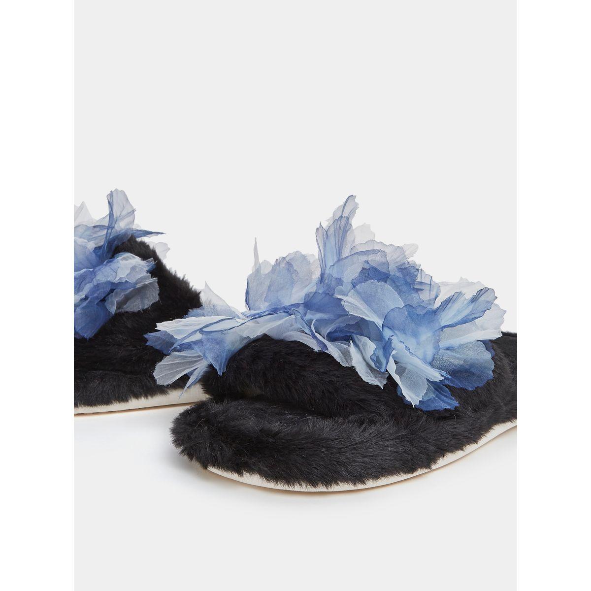 Styli Applique Detail Faux Fur Bedroom Slippers-women-shoes-bedroomslippers-image-3