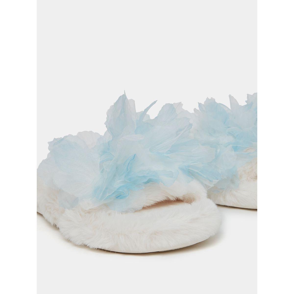 Styli Applique Detail Faux Fur Bedroom Slippers-women-shoes-bedroomslippers-image-3