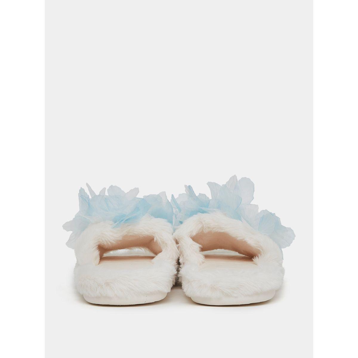Styli Applique Detail Faux Fur Bedroom Slippers-women-shoes-bedroomslippers-image-4
