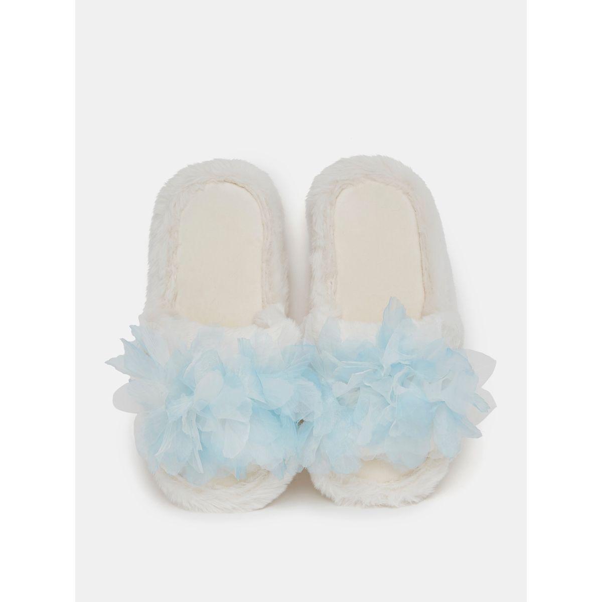 Styli Applique Detail Faux Fur Bedroom Slippers-women-shoes-bedroomslippers-image-5