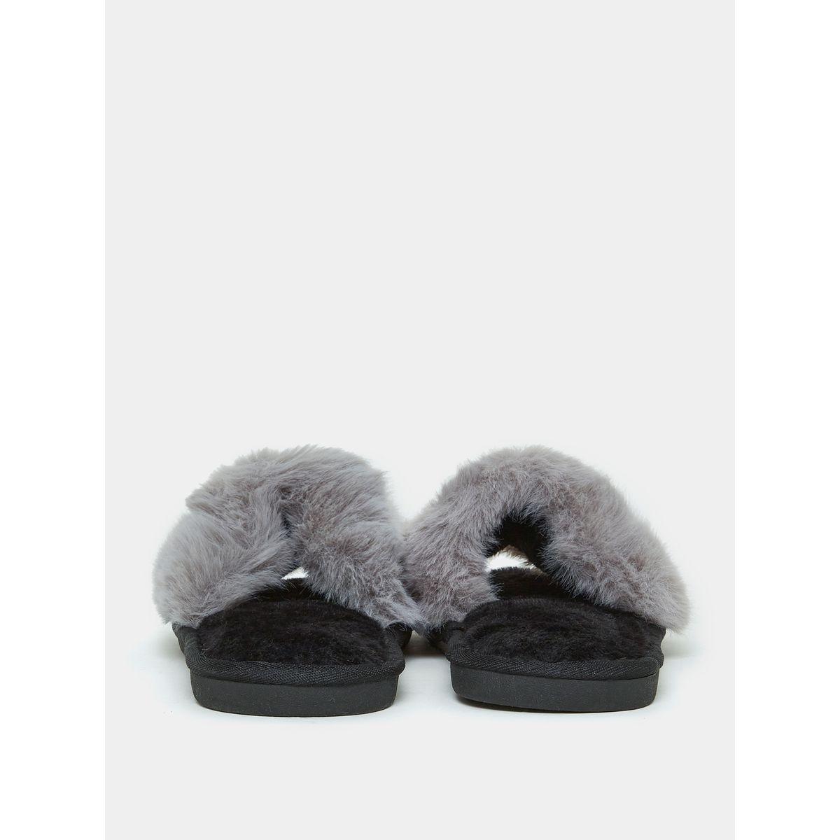 شبشب غرفة نوم مزين بفرو صناعي-women-shoes-bedroomslippers-image-4