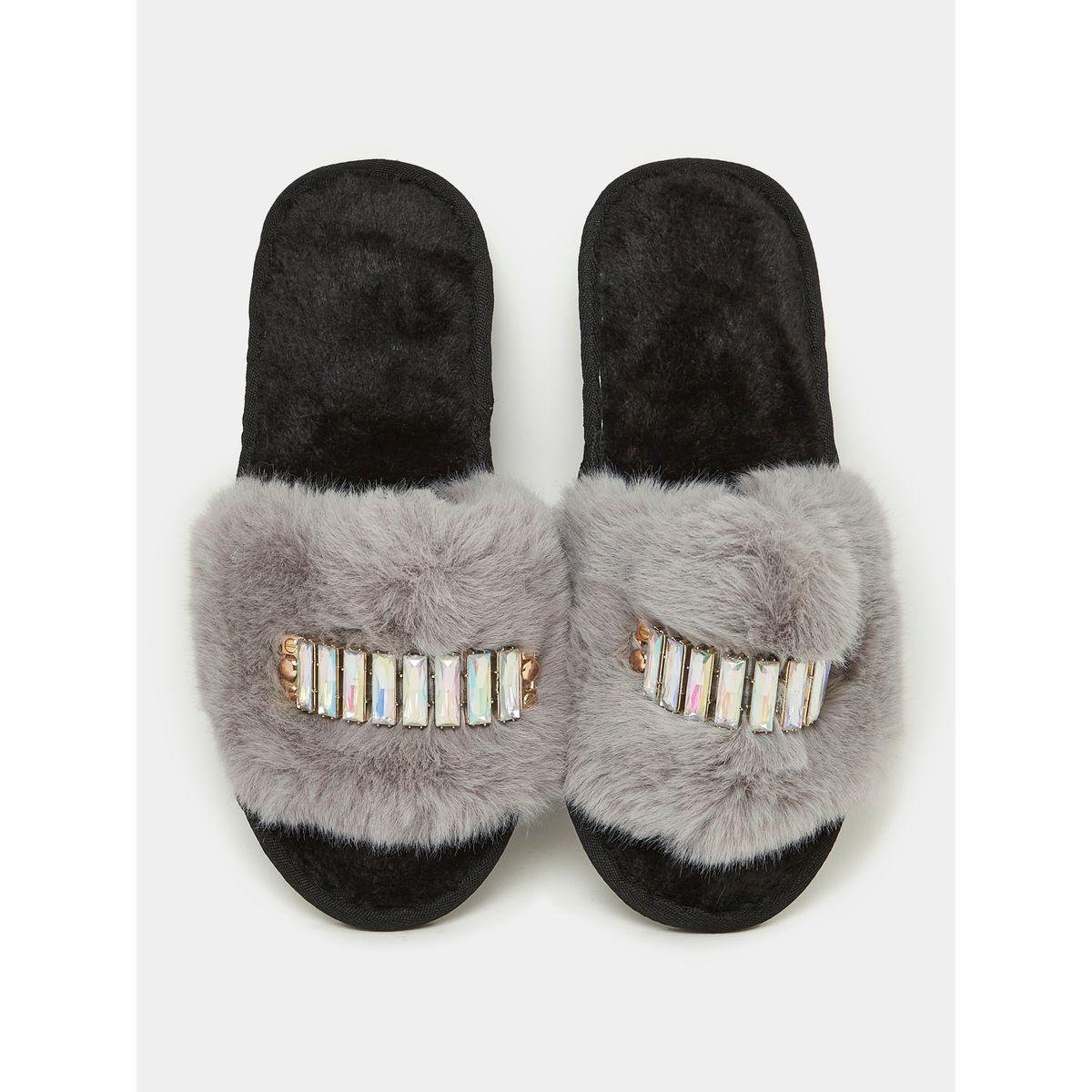 Styli Chunky Sparkle Trim Bedroom Slippers-women-shoes-bedroomslippers-image-5