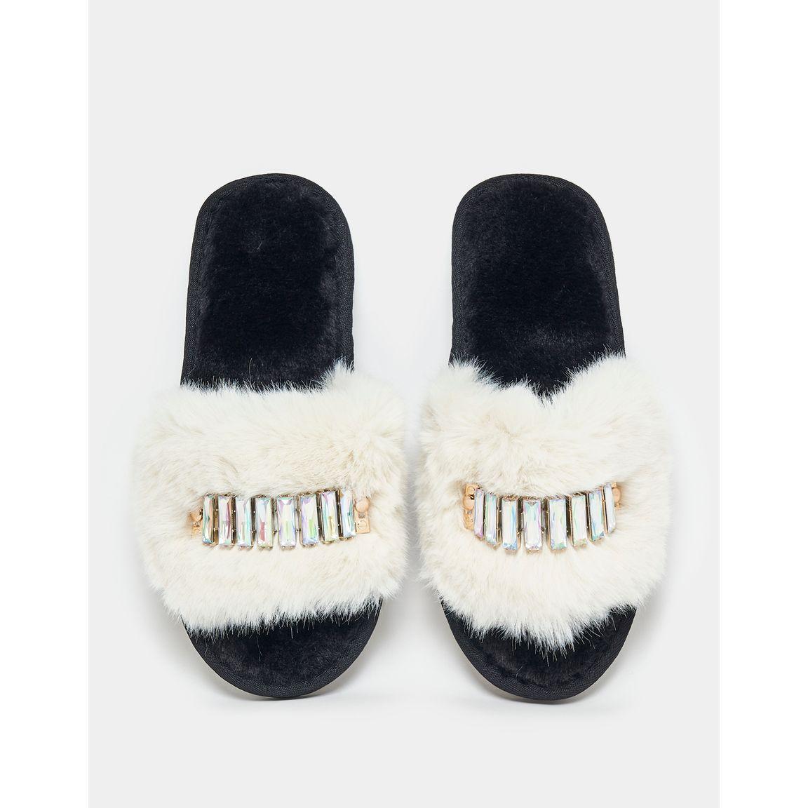 Styli Chunky Sparkle Trim Bedroom Slippers-women-shoes-bedroomslippers-image-6