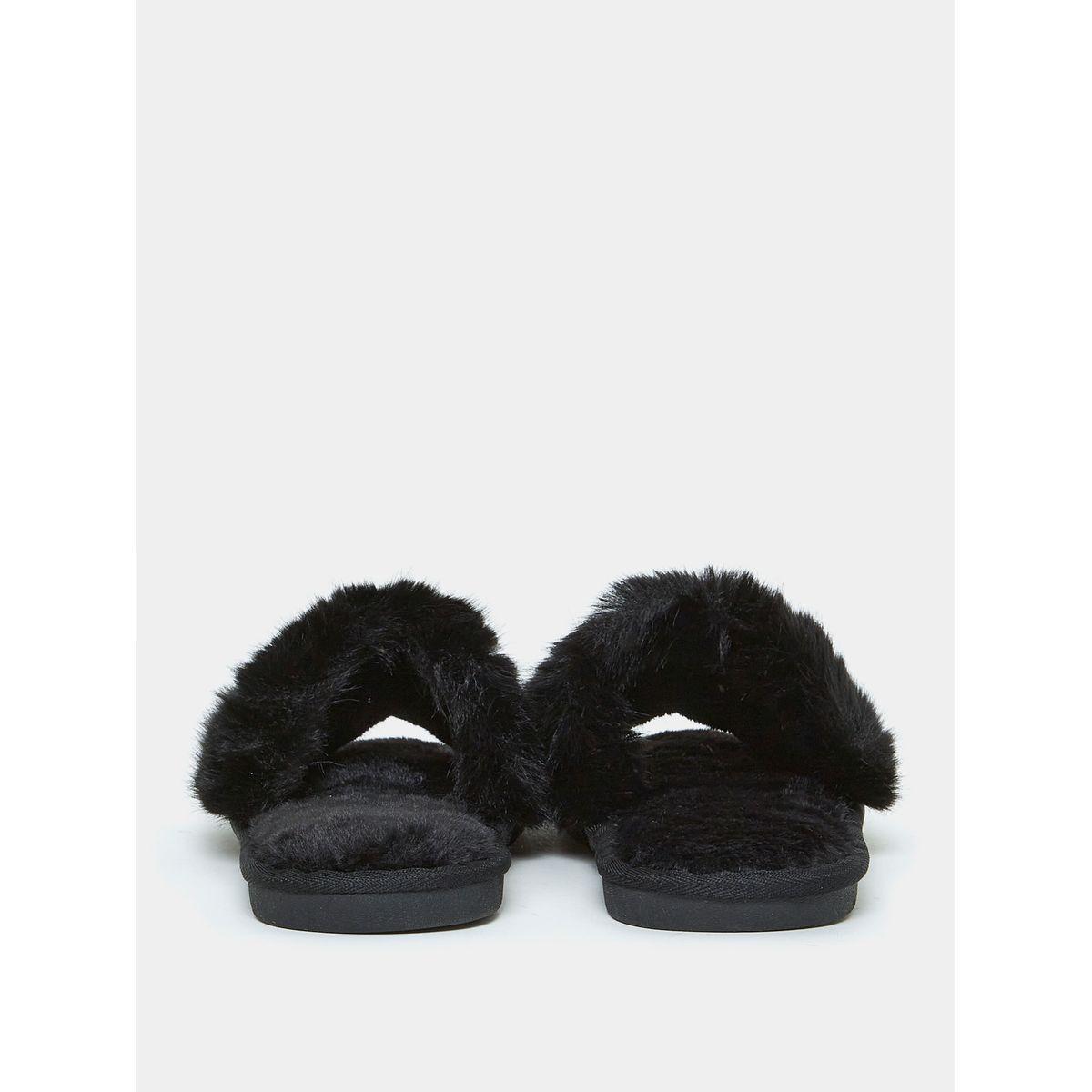 شبشب غرفة نوم مزين بفرو صناعي-women-shoes-bedroomslippers-image-4