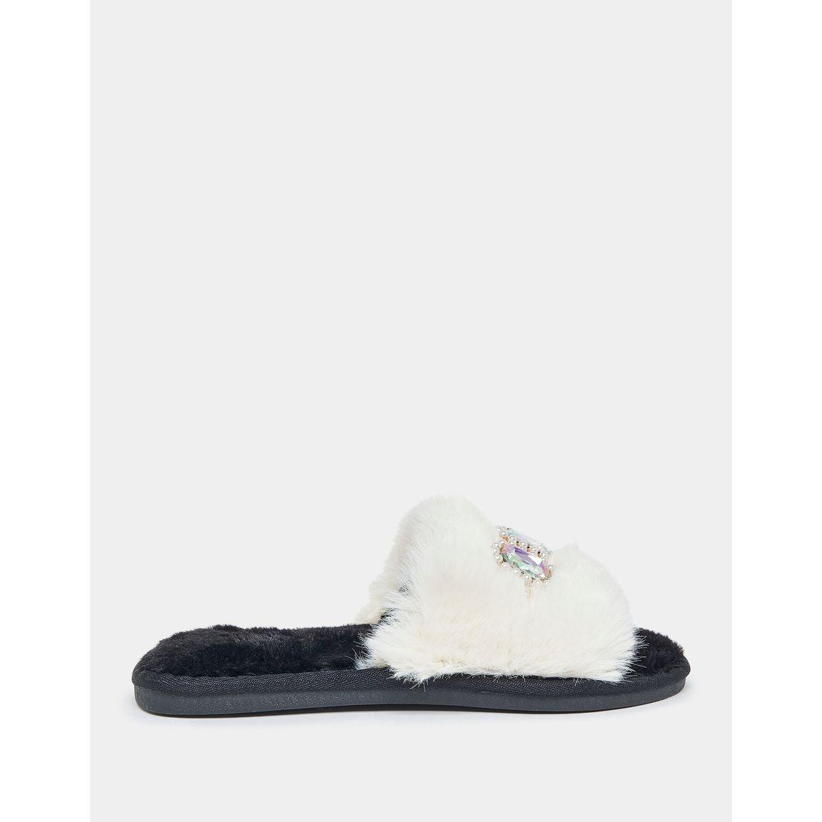 Styli Chunky Embellished Trim Bedroom Slippers-women-shoes-bedroomslippers-image-2