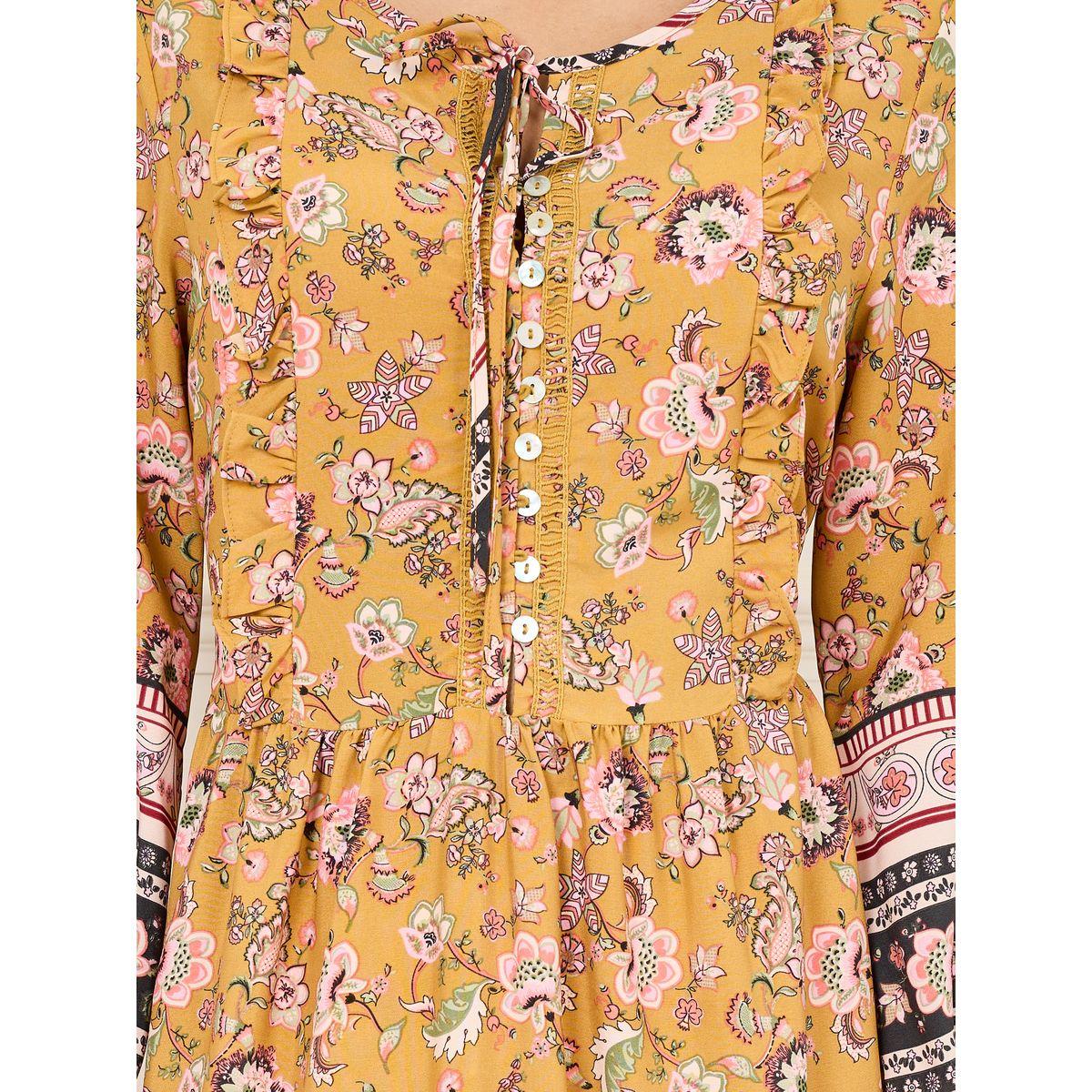 فستان طويل مطبع بزهور مع ياقة بأربطة-women-clothing-dresses-image-3