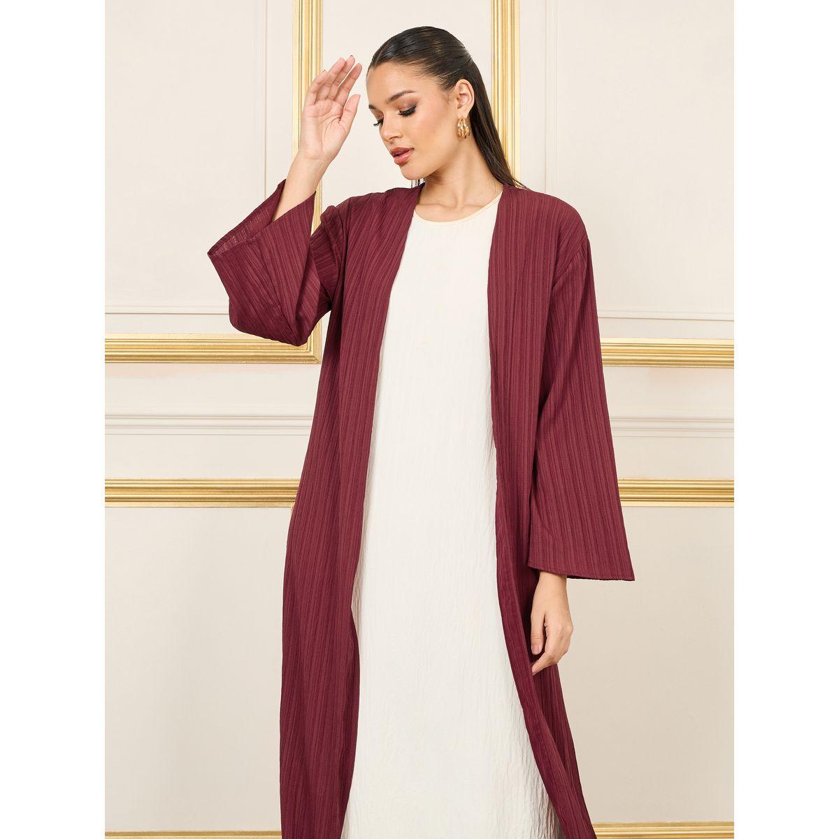 كيمونو واسع طويل بتفاصيل بارزة الملمس-women-clothing-shirtsandblouses-shirts-image-2