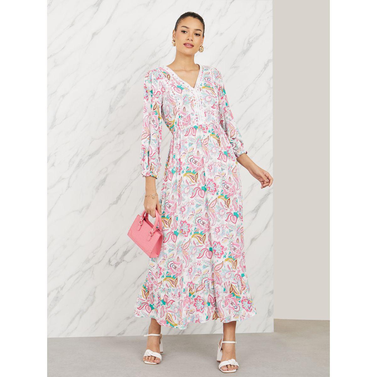 Styli Lace Detail Floral Print A-Line Maxi Dress-women-clothing-dresses-image-1