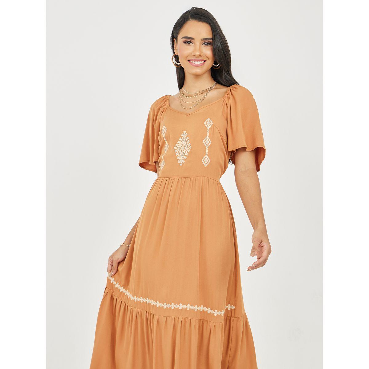 فستان طويل بياقة على شكل قلب-women-clothing-dresses-image-2