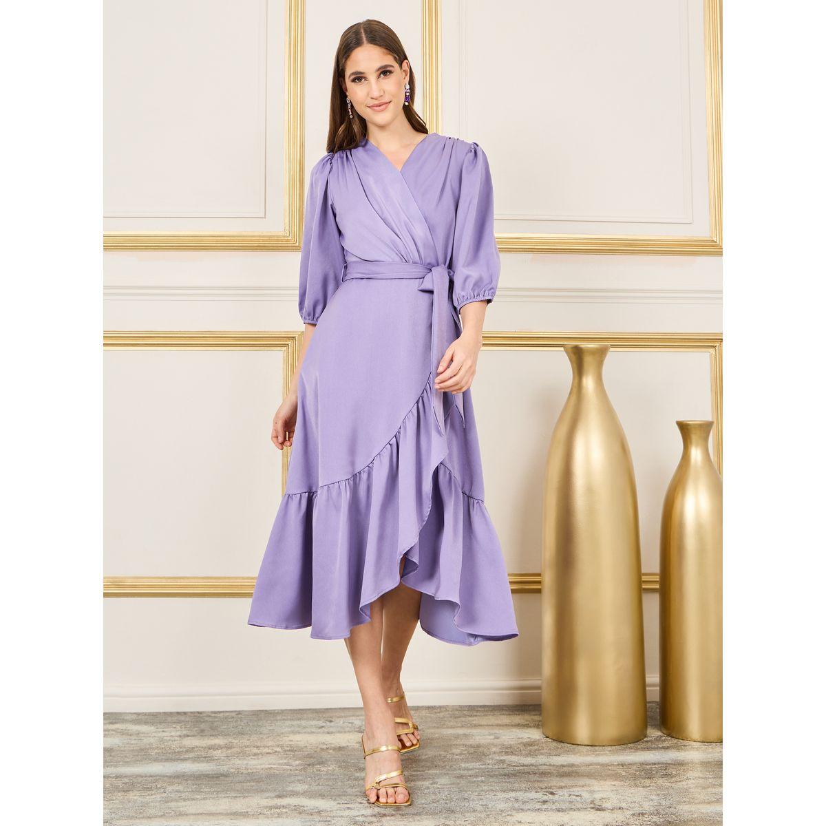 Styli Frill Hem Self Tie Up A-Line Midi Dress-women-clothing-dresses-image-1