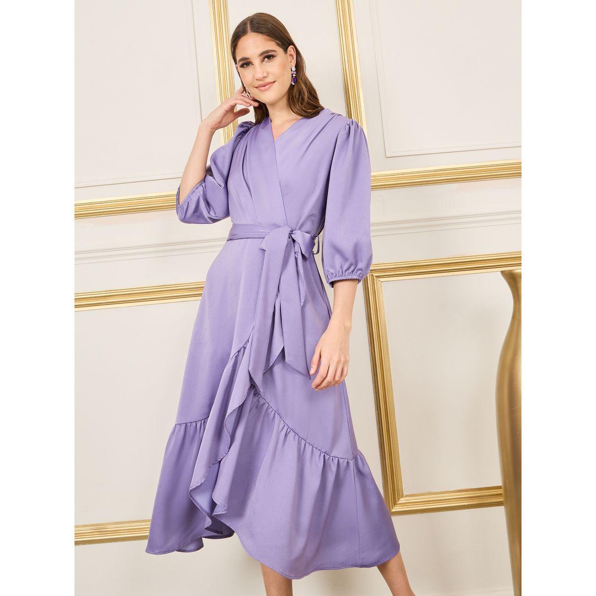 Styli Frill Hem Self Tie Up A-Line Midi Dress-women-clothing-dresses-image-2