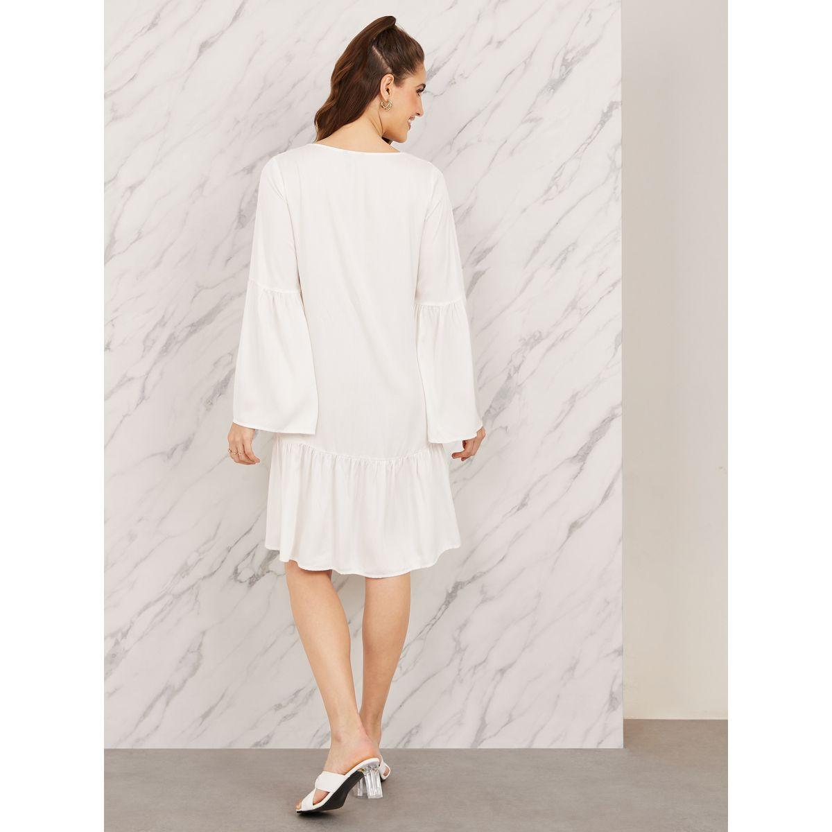 فستان بطول الركبة مع ياقة باربطة ودانتيل-women-clothing-dresses-image-4