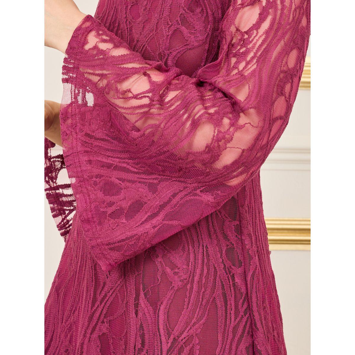 Styli All Over Lace Flared Sleeves A-Line Midi Dress-women-clothing-dresses-image-3