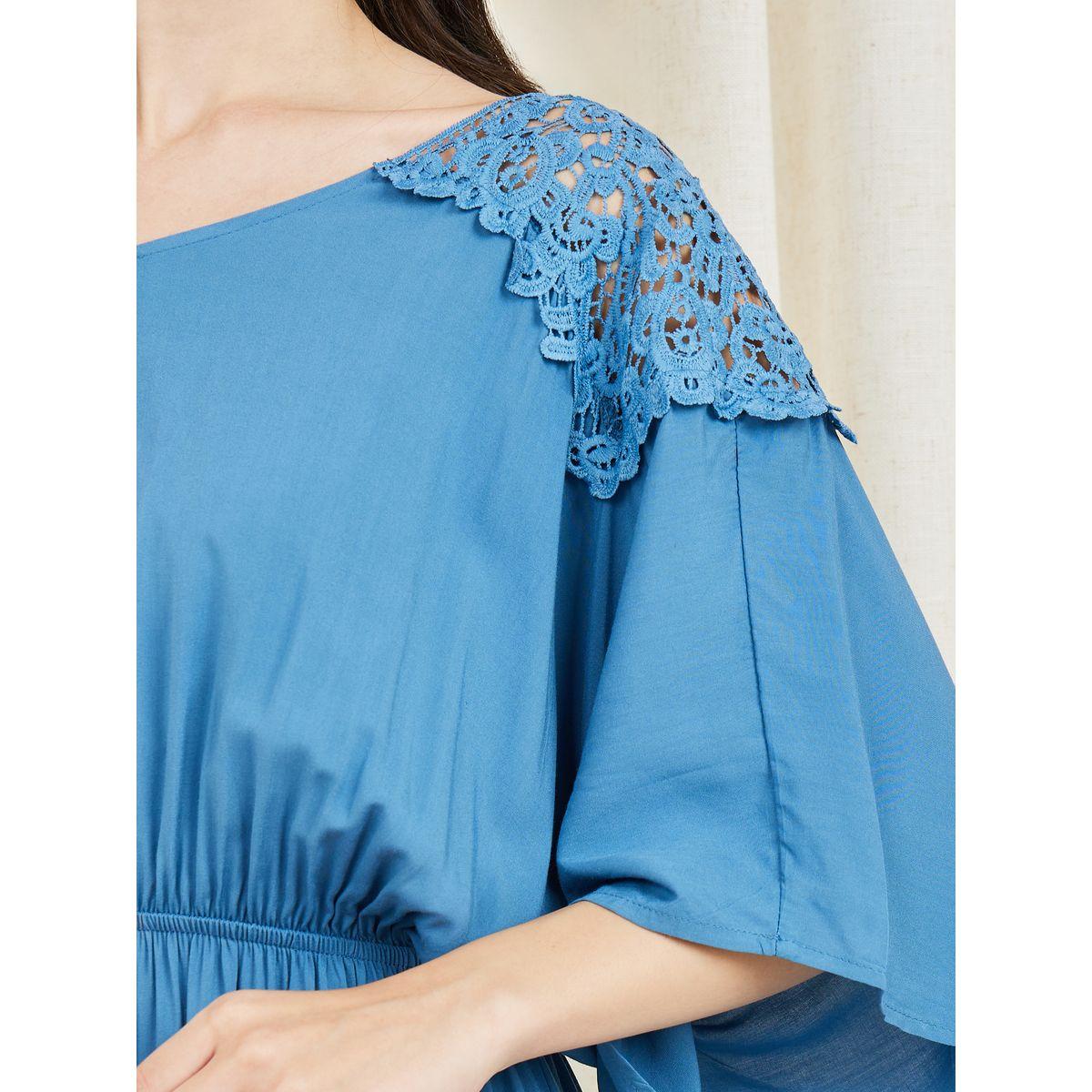 فستان ميدي بتفاصيل كتف دانتيل ستيلي وحافة غير متماثلة-women-clothing-dresses-image-3