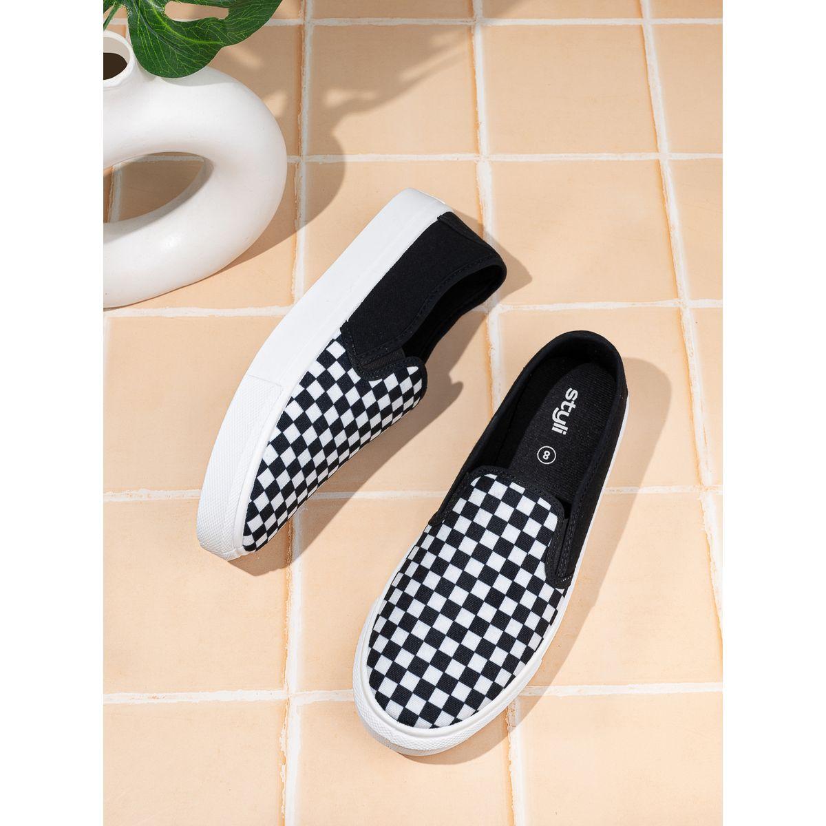 Styli Checkerboard Canvas Slip On Shoes-men-shoes-sneakers-image-1