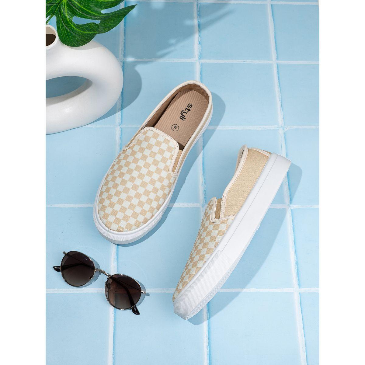 Styli Checkerboard Canvas Slip On Shoes-men-shoes-sneakers-image-1