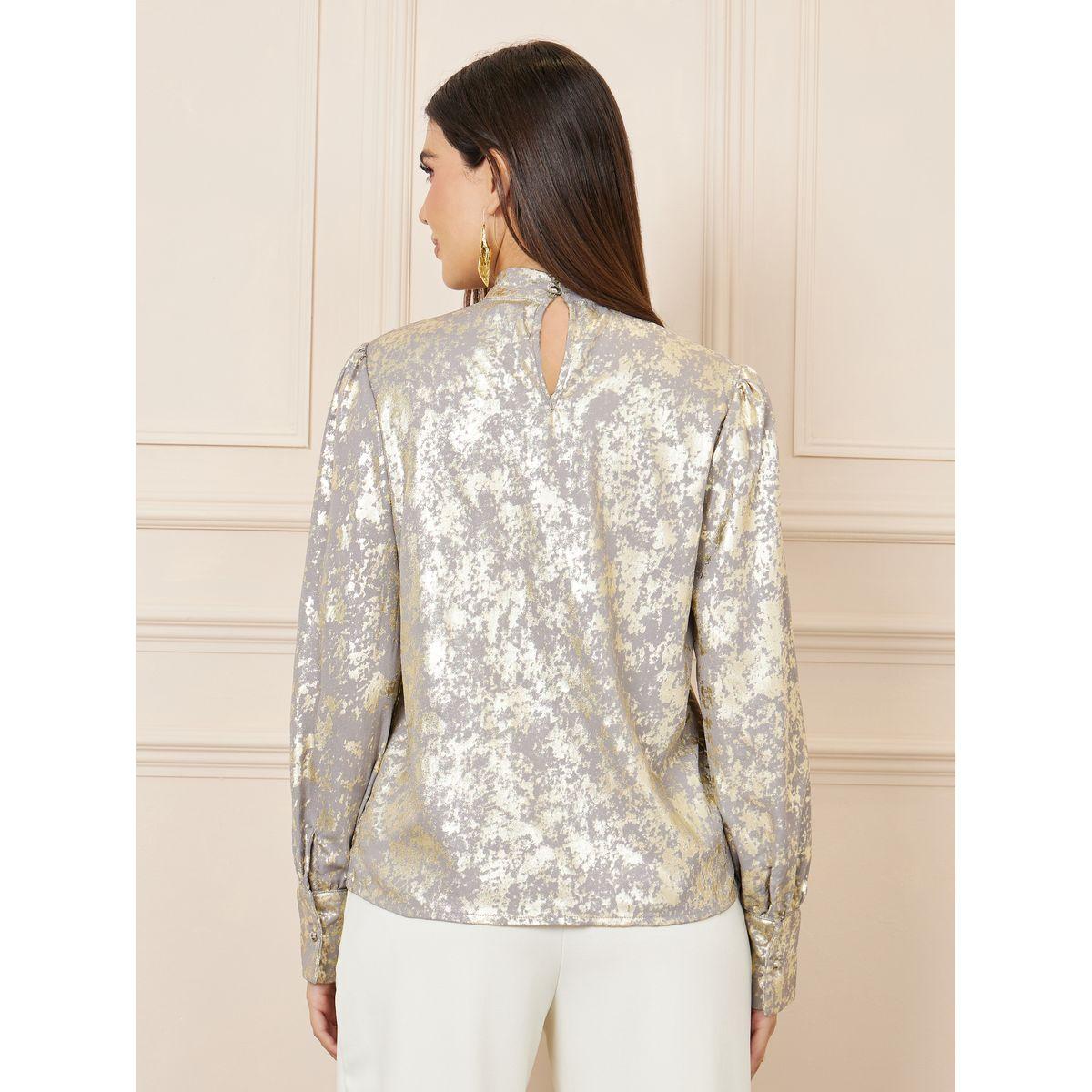 Styli Limited Foil Print Twist Detail High Neck Top-women-clothing-shirtsandblouses-blouses-image-5