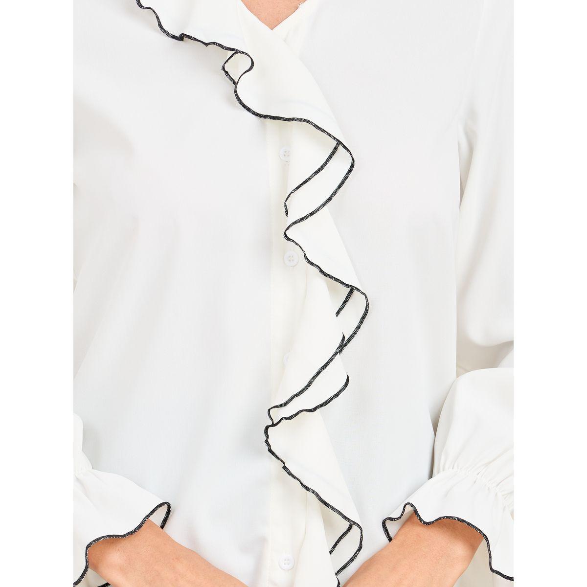 Styli Limited Frill Detail Button Through Top with Long Sleeves-women-clothing-shirtsandblouses-blouses-image-4