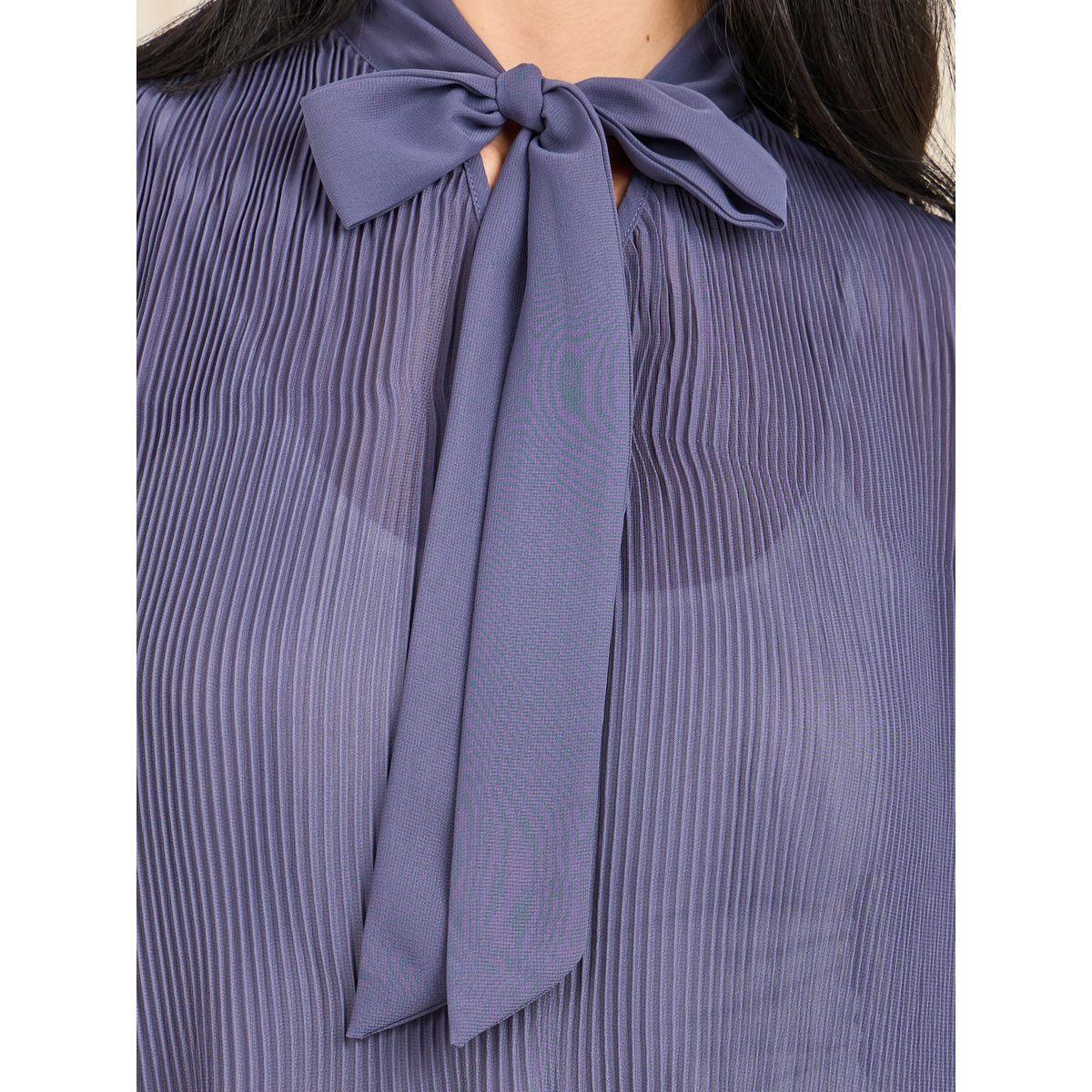Styli Limited Accordion Pleated Tie Up Neck Top-women-clothing-shirtsandblouses-blouses-image-3