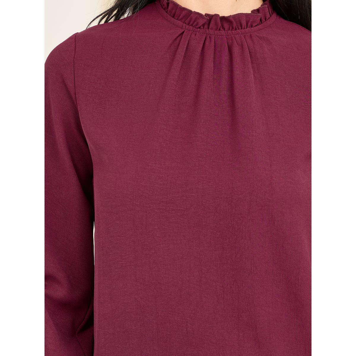 بلوزة مزينة بزهور مع ياقة عالية-women-clothing-shirtsandblouses-blouses-image-4