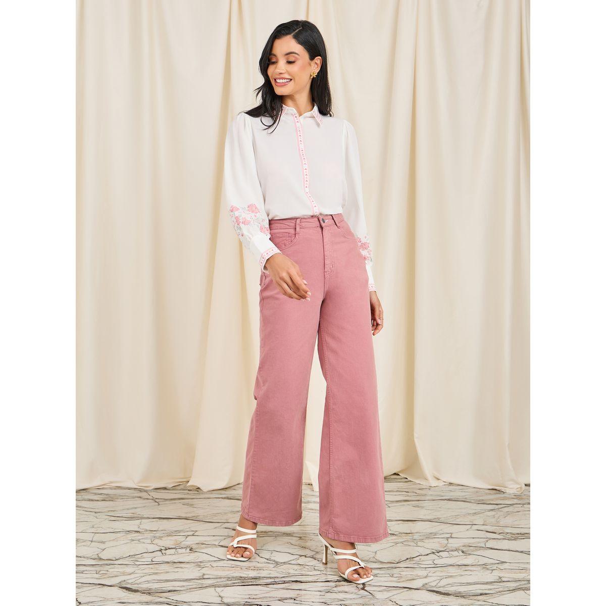 بلوزة بقصة مريحة مع طبعة زهور وحواف بطبعة ازتيك-women-clothing-shirtsandblouses-shirts-image-2
