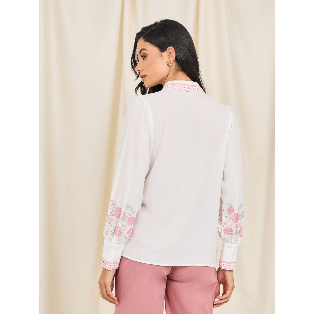 بلوزة بقصة مريحة مع طبعة زهور وحواف بطبعة ازتيك-women-clothing-shirtsandblouses-shirts-image-5