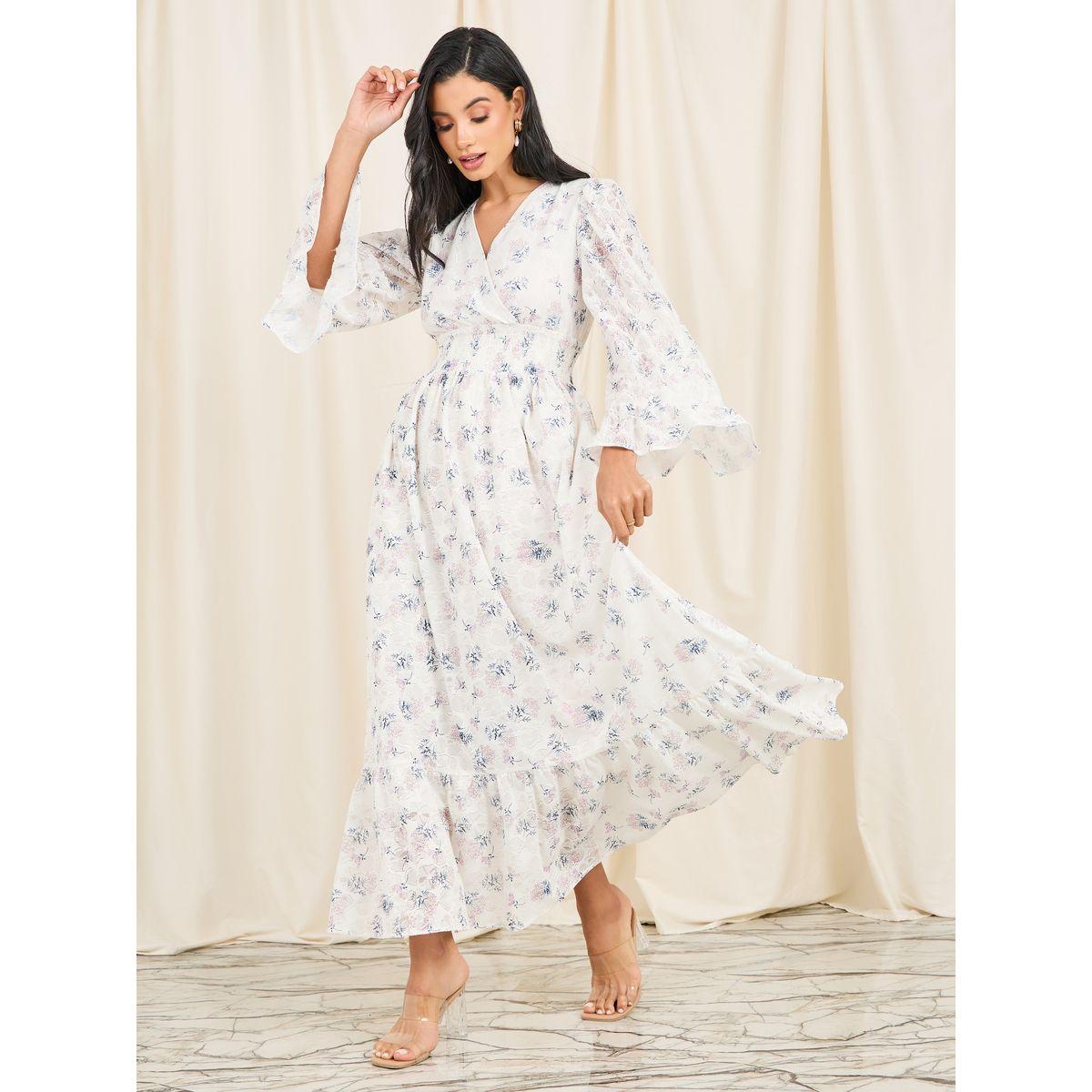Styli Limited Floral Print Smocked Waist A-Line Maxi Dress-women-clothing-dresses-image-1