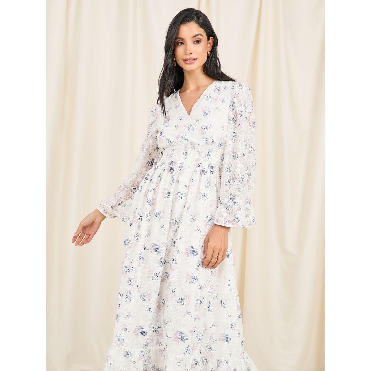 Styli Limited Floral Print Smocked Waist A-Line Maxi Dress-women-clothing-dresses-image-2