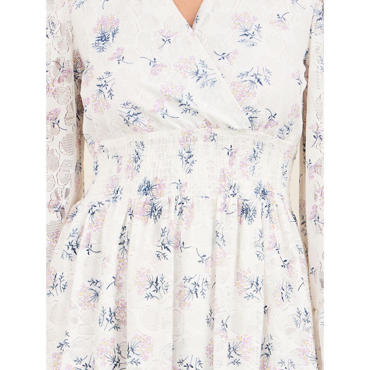 فستان طويل بحافة واسعة وطبعة زهور-women-clothing-dresses-image-3