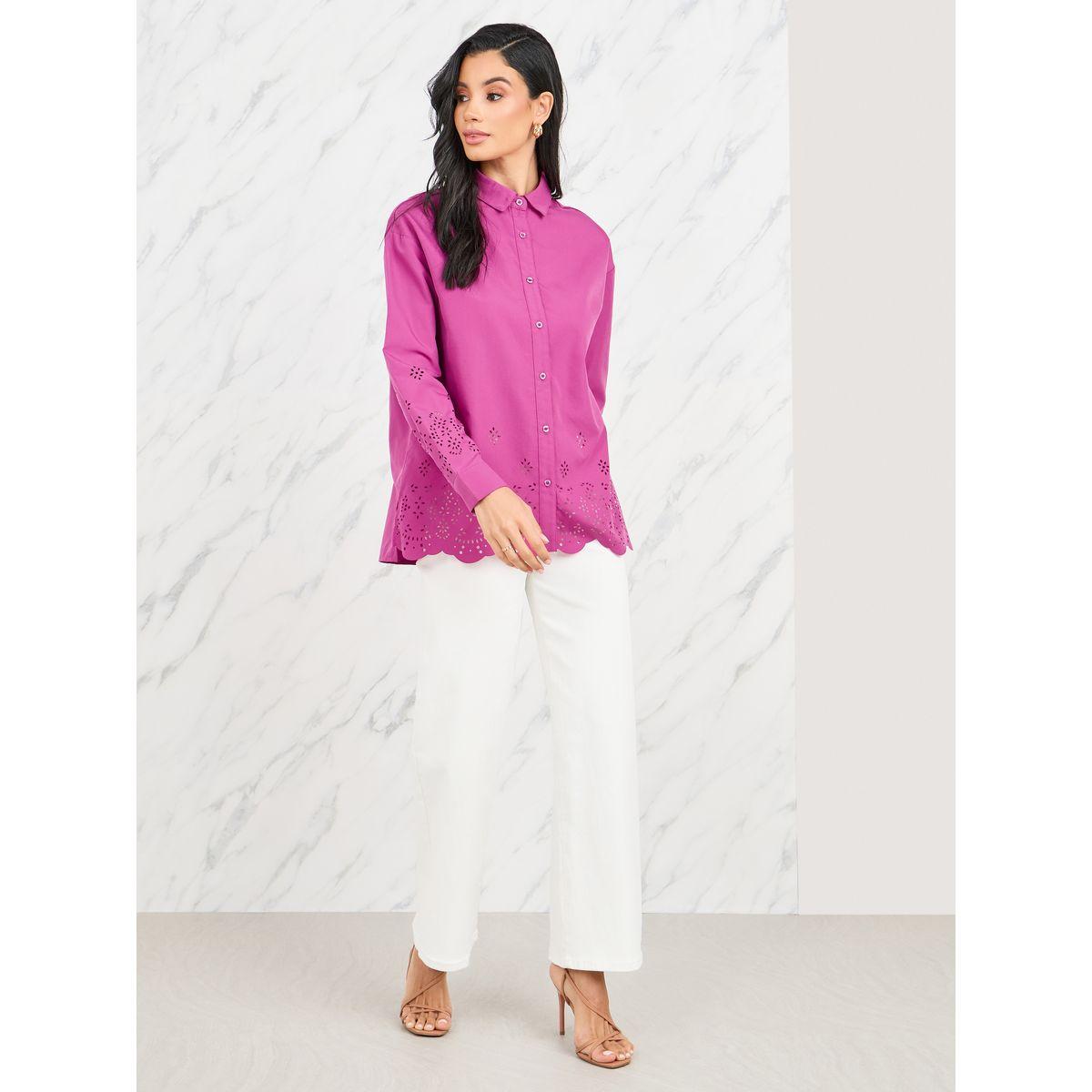 بلوزة واسعة بفتحات واكمام طويلة-women-clothing-shirtsandblouses-shirts-image-2