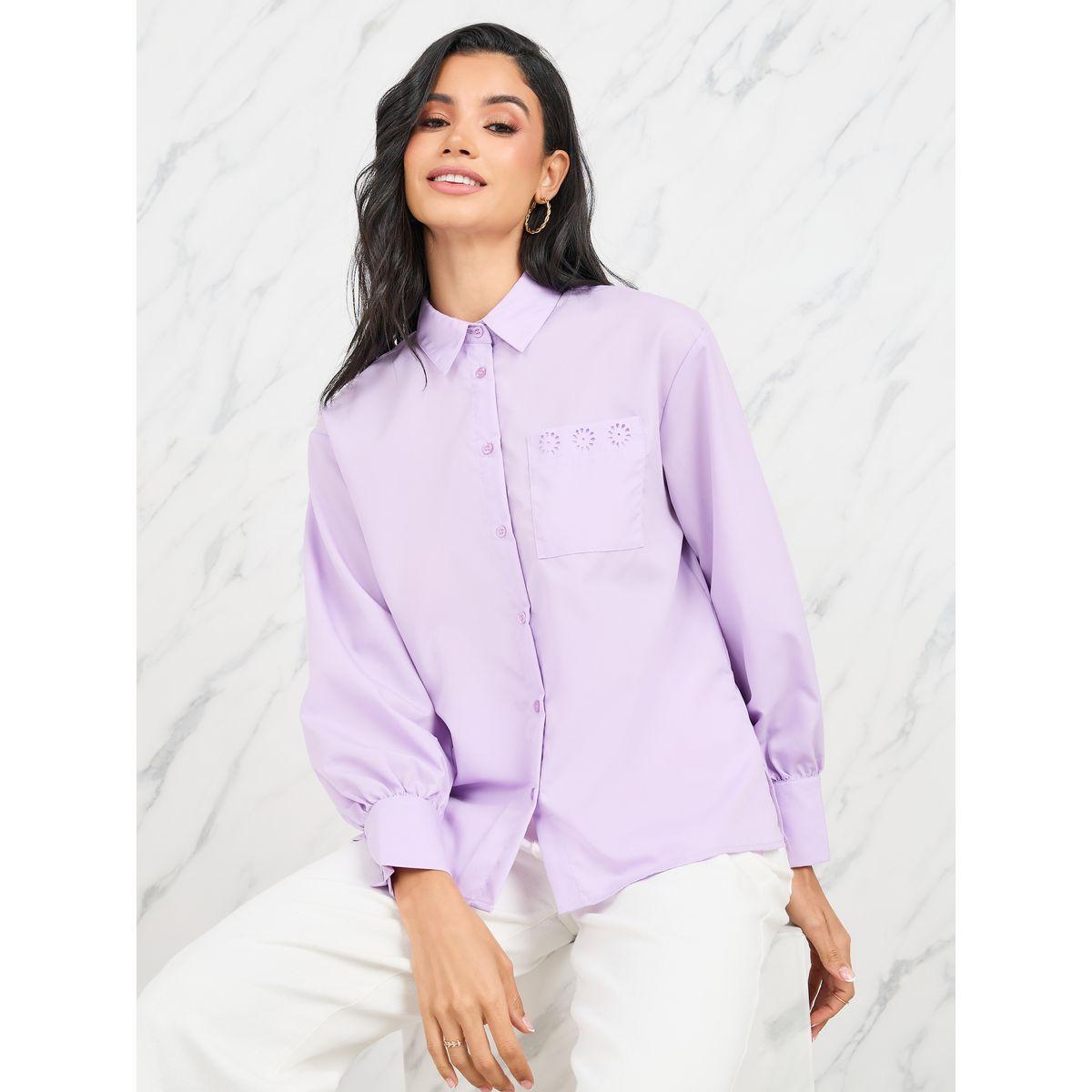 بلوزة واسعة بتفاصيل فتحات وجيب-women-clothing-shirtsandblouses-shirts-image-1