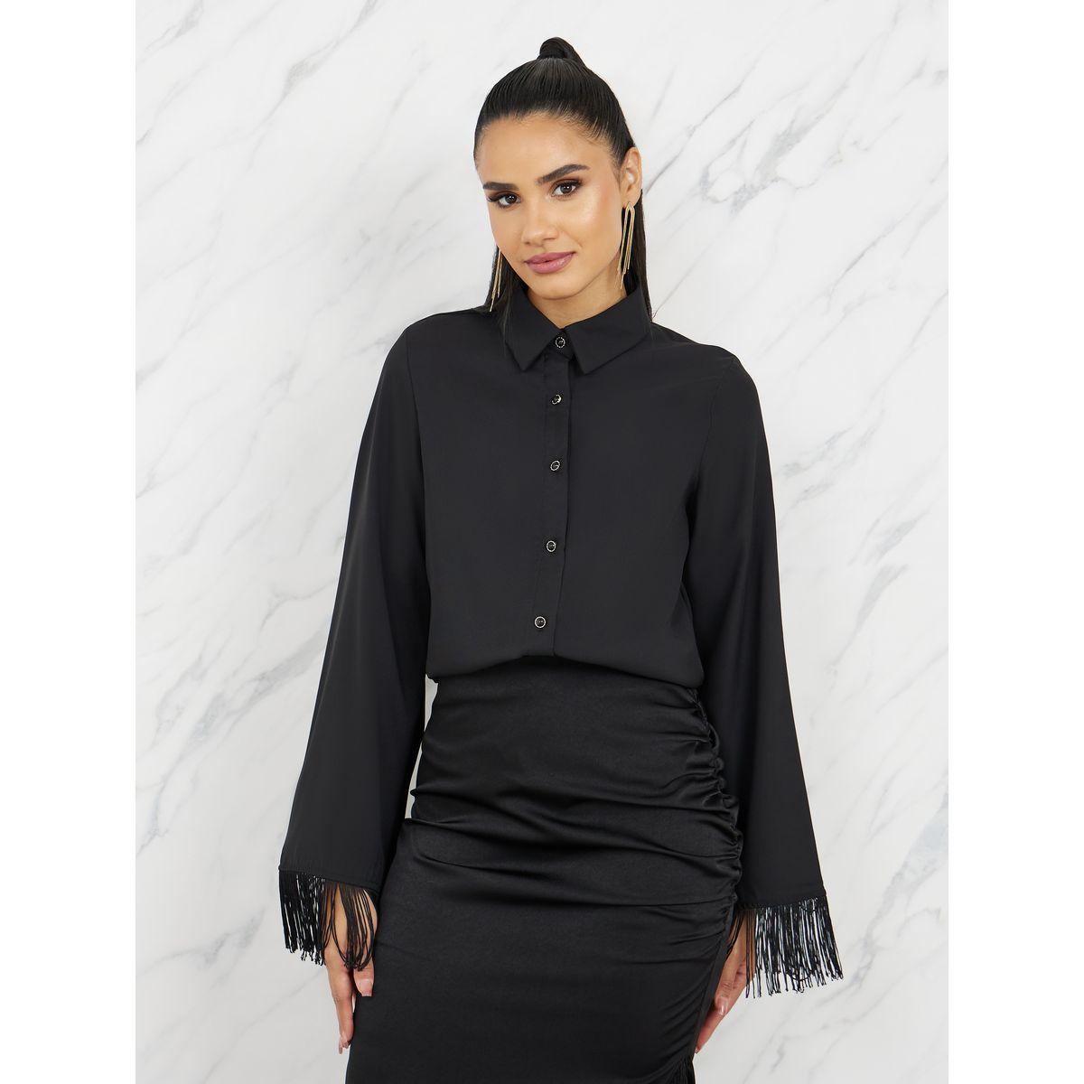 بلوزة بقصة مريحة وشراشيب-women-clothing-shirtsandblouses-shirts-image-1