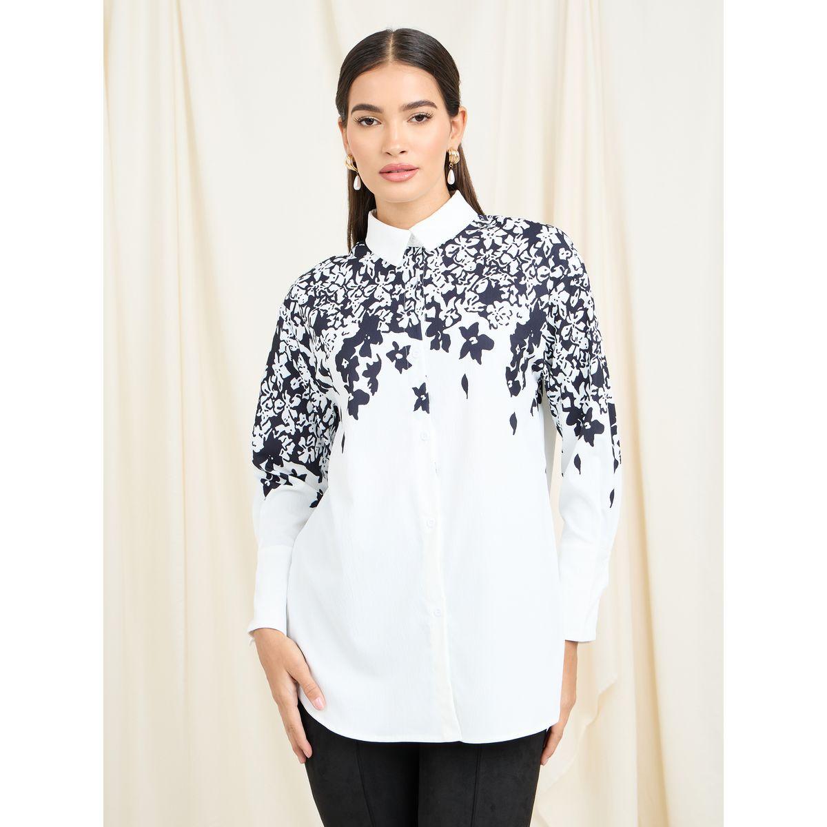 Styli Limited Oversized Floral Printed Curved Hem Shirt-women-clothing-shirtsandblouses-shirts-image-2