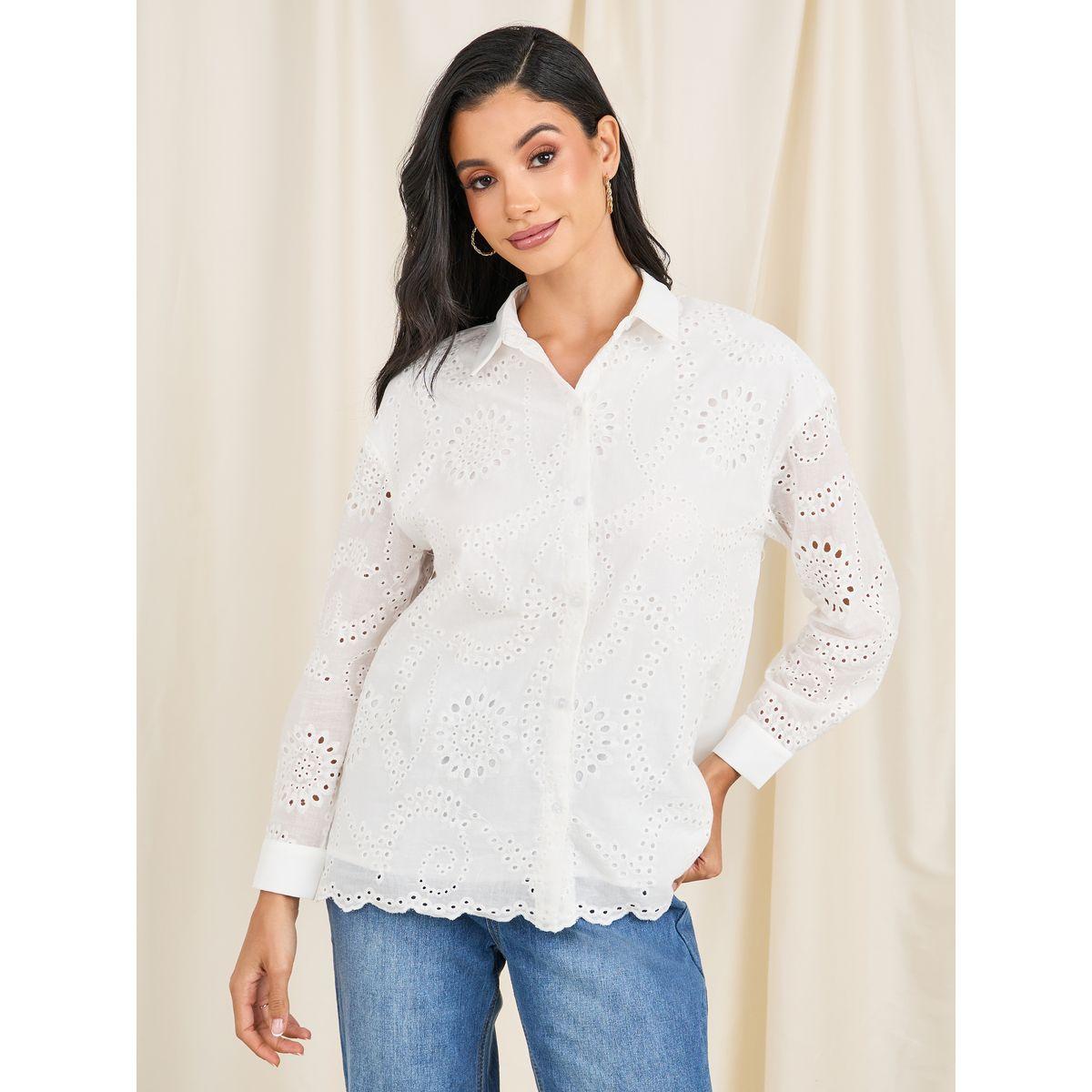 Styli Limited Oversized Schiffli Scallop Hem Shirts-women-clothing-shirtsandblouses-shirts-image-1