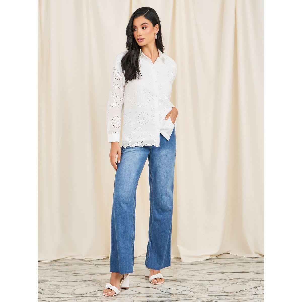 Styli Limited Oversized Schiffli Scallop Hem Shirts-women-clothing-shirtsandblouses-shirts-image-2