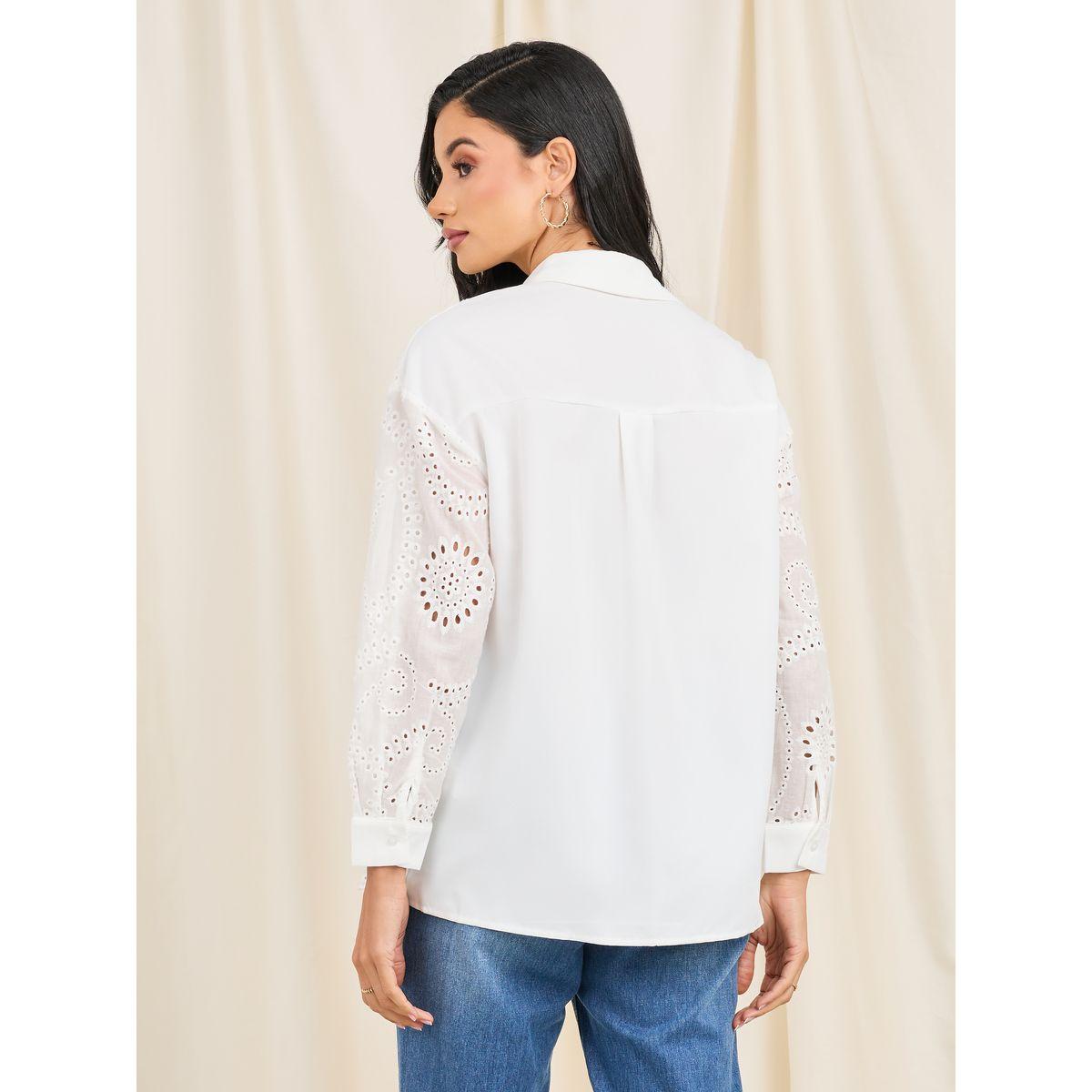 بلوزة واسعة مع حافة بنمط صدف-women-clothing-shirtsandblouses-shirts-image-4