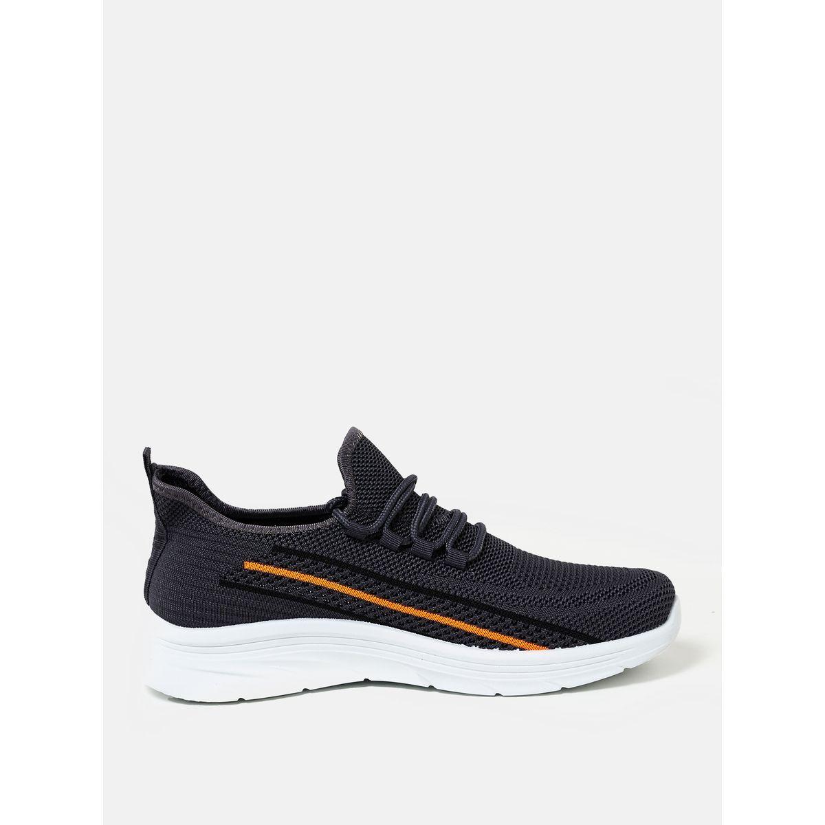 Contrast Striped Mesh Low Top Lace Up Sneakers-men-shoes-sneakers-image-1