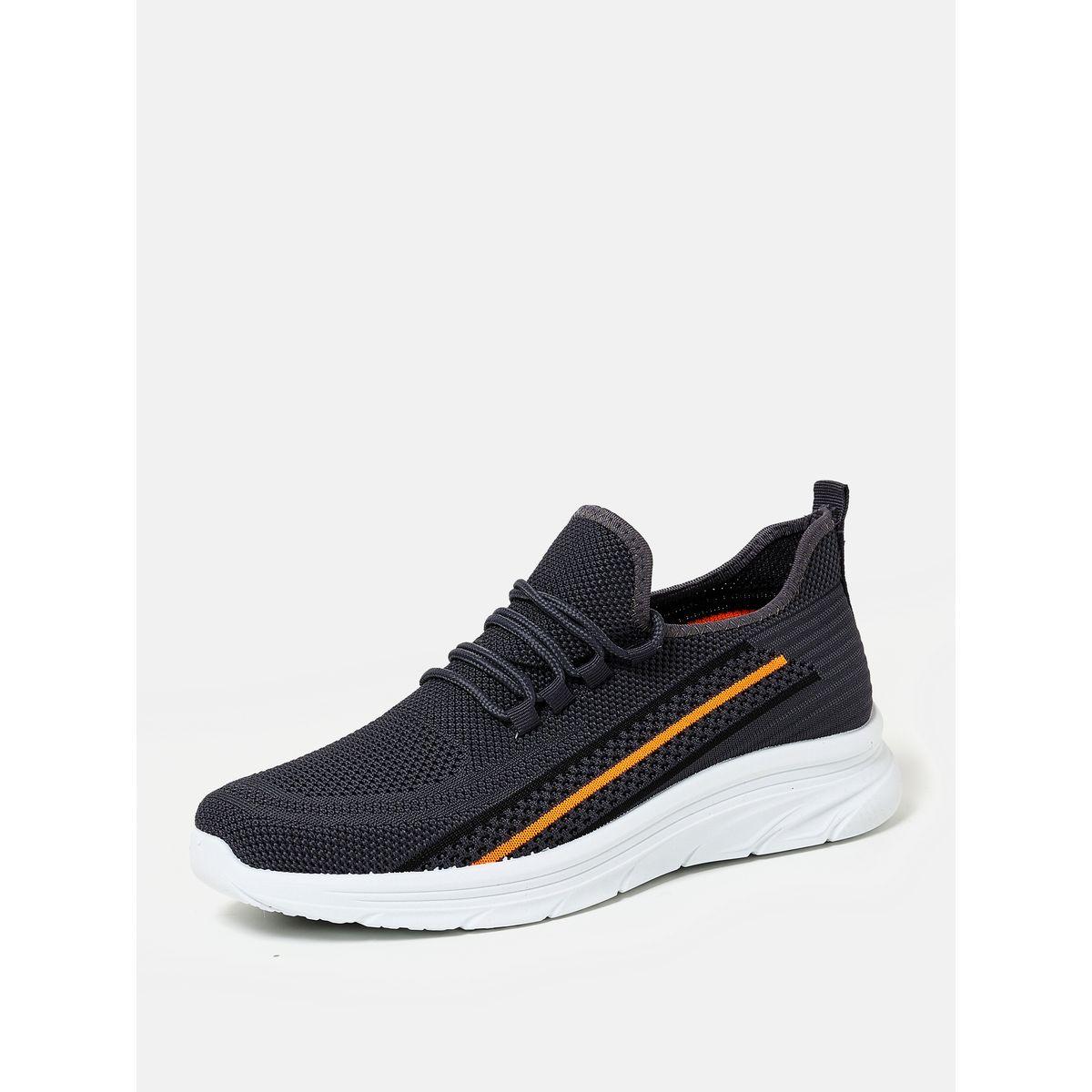Contrast Striped Mesh Low Top Lace Up Sneakers-men-shoes-sneakers-image-2