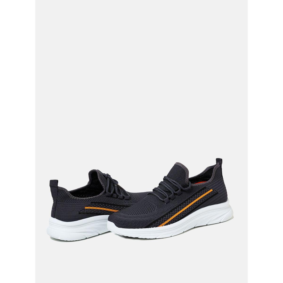 Contrast Striped Mesh Low Top Lace Up Sneakers-men-shoes-sneakers-image-3