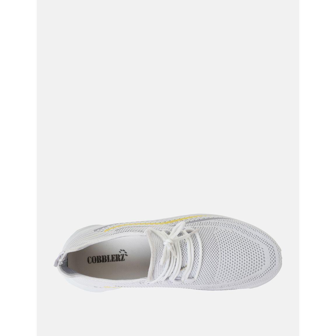 Cobblerz Contrast Striped Mesh Low Top Lace Up Sneakers-men-shoes-sneakers-image-4