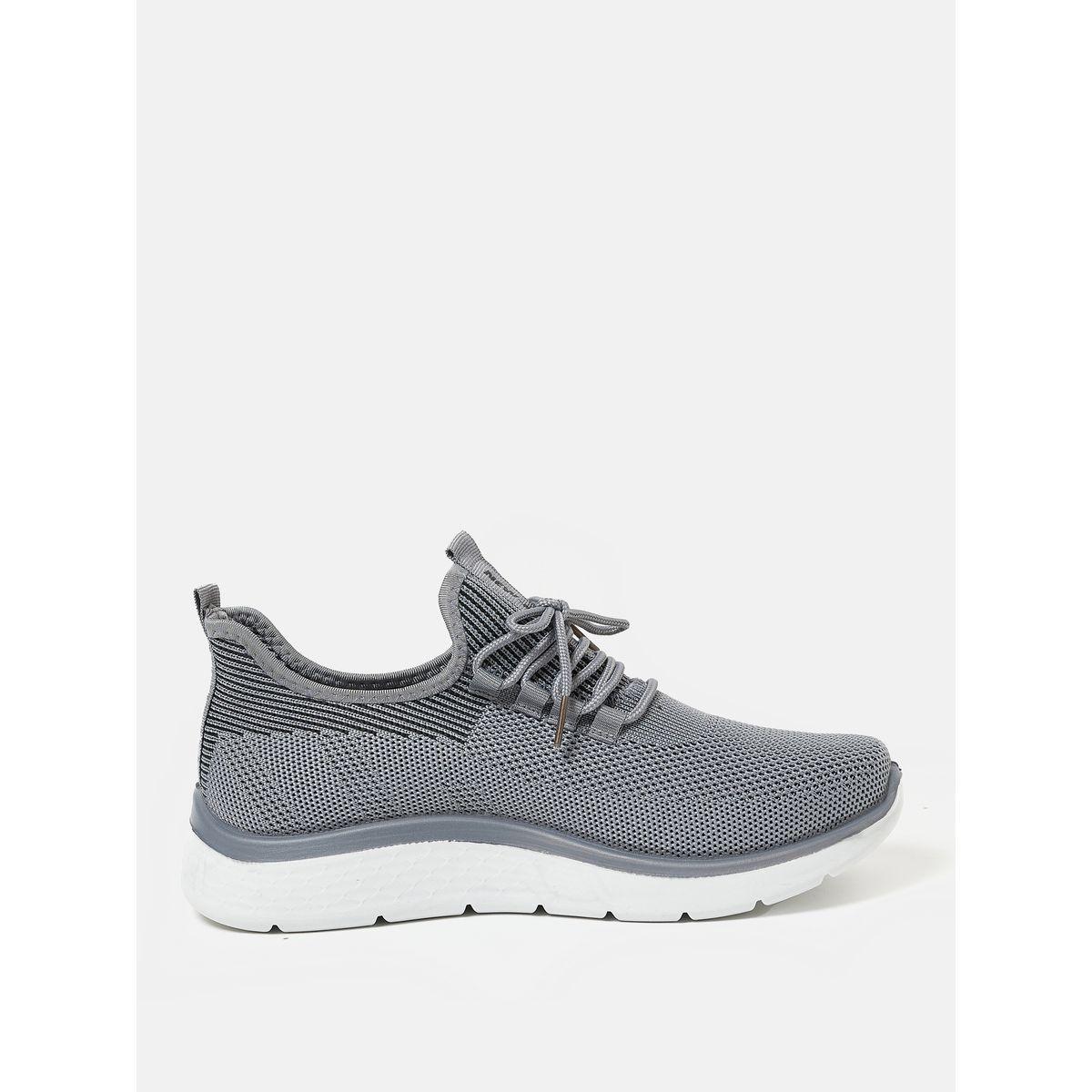 Striped Texture Low Top Lace Up Sneakers-men-shoes-sneakers-image-1