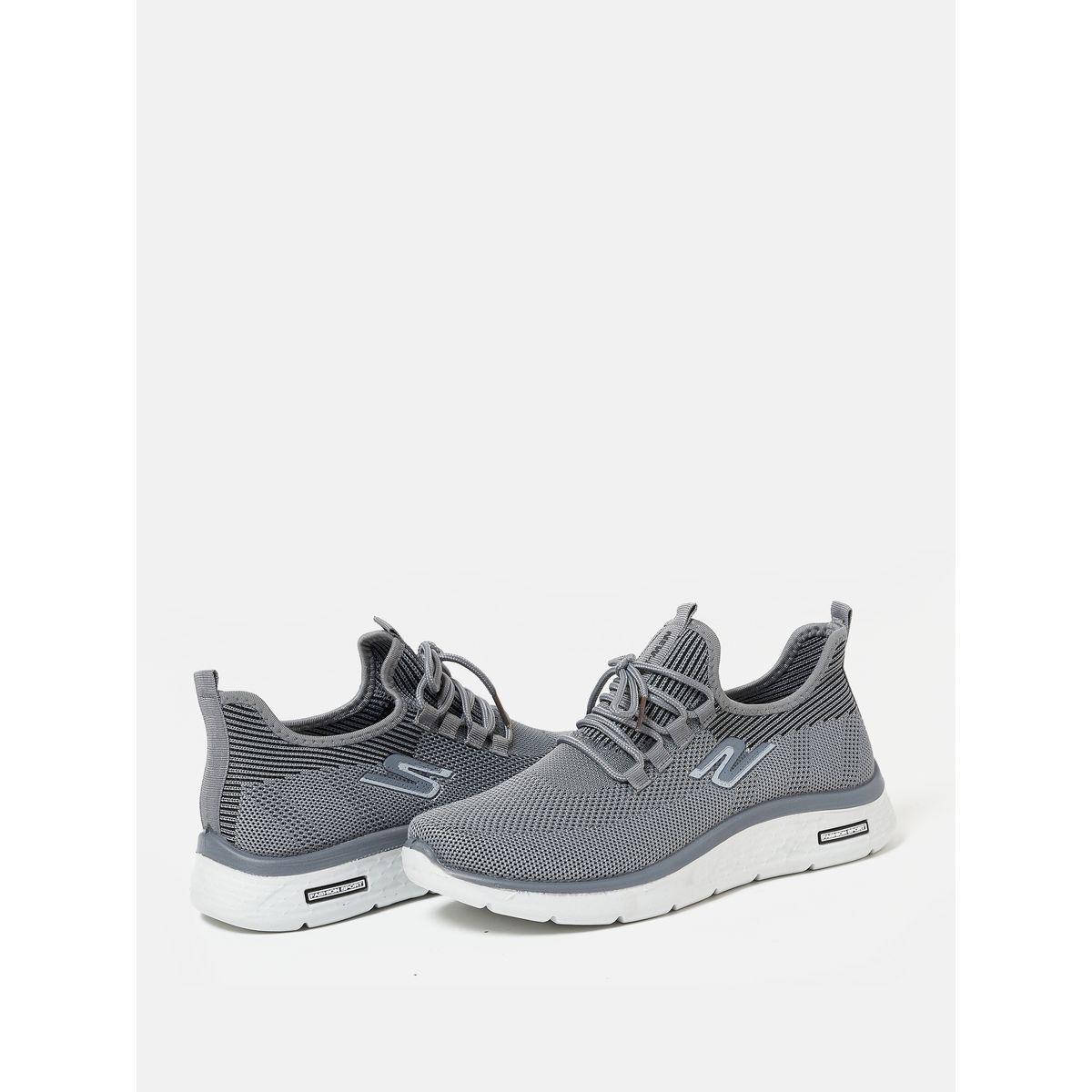 Striped Texture Low Top Lace Up Sneakers-men-shoes-sneakers-image-3