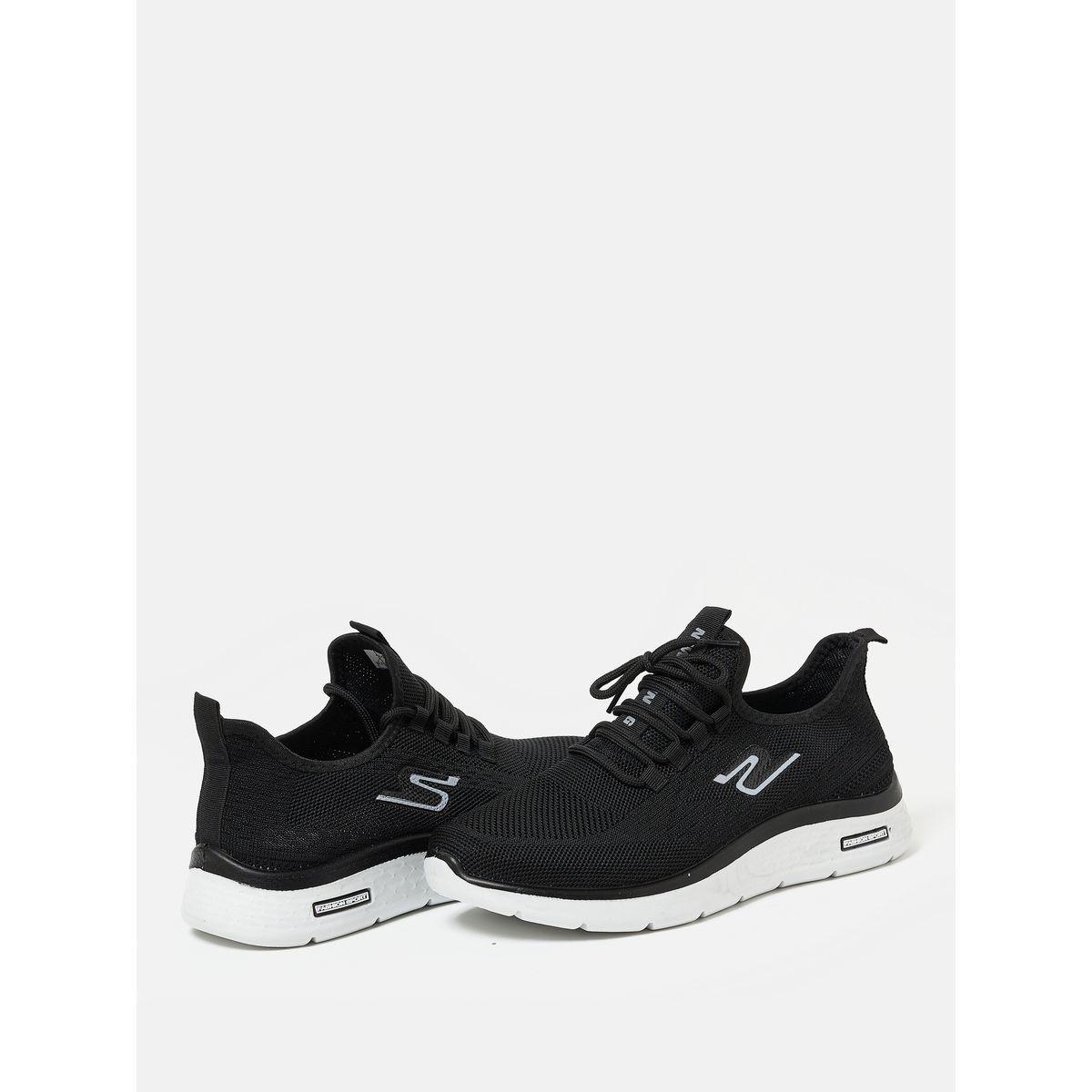 Mesh Textured Low Top Lace Up Sneakers-men-shoes-sneakers-image-3