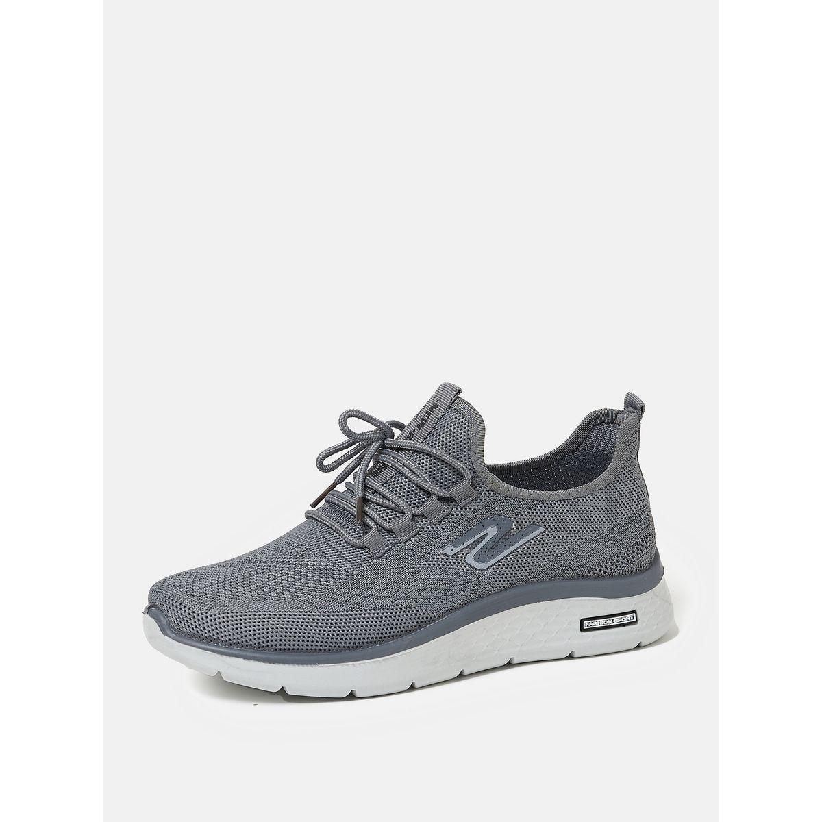 Mesh Textured Low Top Lace Up Sneakers-men-shoes-sneakers-image-2